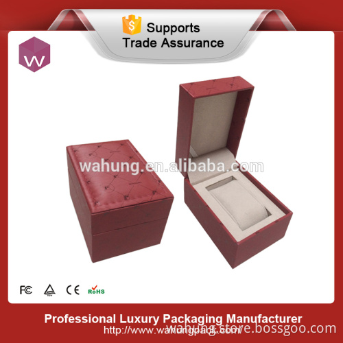 red special design leather watch box with grains